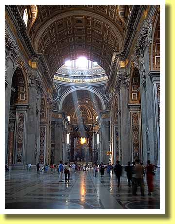 イタリアのローマのヴァティカンにあるサン・ピエトロ大聖堂の内部